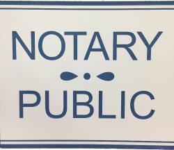 White with Blue Notary Public Sign, USVI